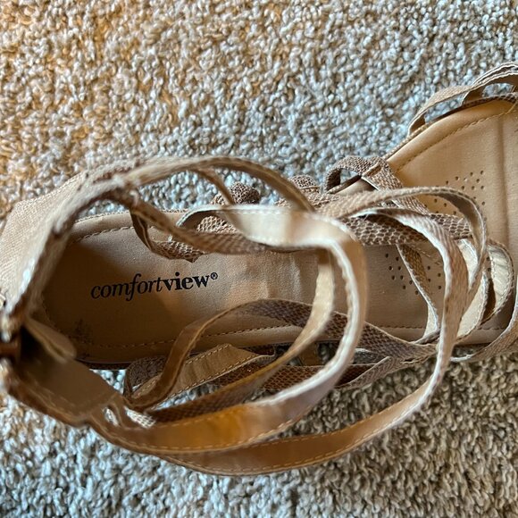 Comfortview Strappy Wedge Sandals Women's Size 12W - Picture 5 of 12